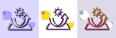 Sun protection line icon. Halftone dotted pattern. Gradient icon with grain shadow. Uv protect sign. Sunscreen effect symbol. Line sun protection icon. Various designs. Vectorのイラスト素材