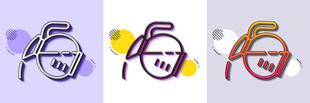 Coffee pot line icon. Halftone dotted pattern. Gradient icon with grain shadow. Hot drink sign. Tea glass mug symbol. Line coffee pot icon. Various designs. Vectorのイラスト素材