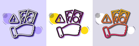 Fraud line icon. Halftone dotted pattern. Gradient icon with grain shadow. Money bribe crime sign. Cash scam symbol. Line fraud icon. Various designs. Vectorのイラスト素材