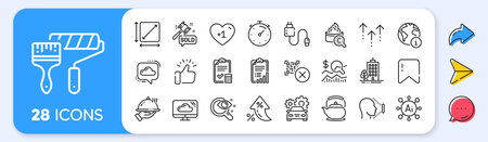 Charging cable, Restaurant food and Internet line icons. Interest rate, AI generate, Inflation icons. Pack of Collagen skin, Auction hammer, Teapot icon. Vectorのイラスト素材