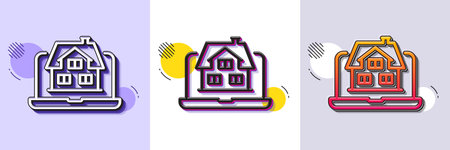 Realtor line icon. Halftone dotted pattern. Gradient icon with grain shadow. Real estate agent sign. Property agency symbol. Line realtor icon. Various designs. Vectorのイラスト素材