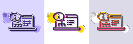 Online documentation line icon. Halftone dotted pattern. Gradient icon with grain shadow. Technical instruction sign. Line online documentation icon. Various designs. Vectorのイラスト素材