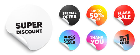 Super discount sticker tag. Special offer paper price tags. Super discount tag. Sale sign. Advertising Discounts symbol. Discount, black friday sticker. Promo banner. Vectorのイラスト素材