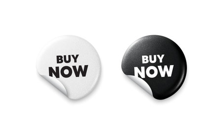 Buy now sticker tags. Glitter paper price badge. Buy Now tag. Special offer price sign. Advertising Discounts symbol. Offer round sticker. Promo banner. Vectorのイラスト素材