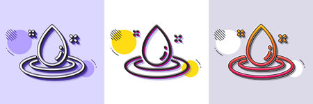 Fuel energy line icon. Halftone dotted pattern. Gradient icon with grain shadow. Petroleum sign. Diesel drop symbol. Line fuel energy icon. Various designs. Vectorのイラスト素材