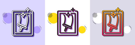 Window cleaning line icon. Halftone dotted pattern. Gradient icon with grain shadow. Washing service symbol. Housekeeping equipment sign. Line window cleaning icon. Various designs. Vectorのイラスト素材