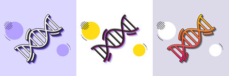 Chemistry dna line icon. Halftone dotted pattern. Gradient icon with grain shadow. Laboratory analysis sign. Chemical formula symbol. Line chemistry dna icon. Various designs. Vectorのイラスト素材