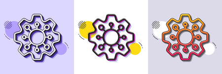 Execute line icon. Halftone dotted pattern. Gradient icon with grain shadow. Maintenance service sign. Network symbol. Line execute icon. Various designs. Vectorのイラスト素材