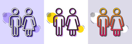 Restroom line icon. Halftone dotted pattern. Gradient icon with grain shadow. WC toilet sign. Public lavatory symbol. Line restroom icon. Various designs. Vectorのイラスト素材