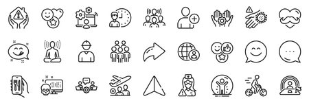 Yummy smile, Smile and Nurse line icons pack. Share, Message, Paper plane icons. Lgbt, Working...