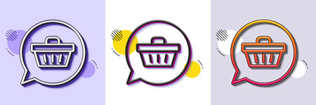 Dreaming of Gift line icon. Halftone dotted pattern. Gradient icon with grain shadow. Present box...
