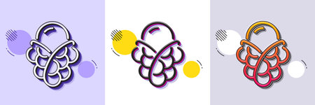 Ice cream bubble waffle line icon. Halftone dotted pattern. Gradient icon with grain shadow. Vanilla sundae cone sign. Frozen summer dessert symbol. Line ice cream icon. Various designs. Vectorのイラスト素材