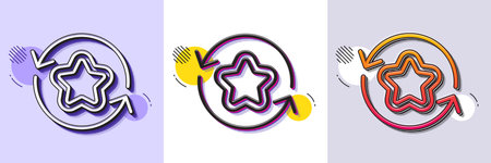 Loyalty star line icon. Halftone dotted pattern. Gradient icon with grain shadow. Change bonus points. Discount program symbol. Line loyalty points icon. Various designs. Vectorのイラスト素材