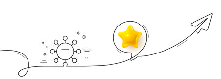 Equality line icon. Continuous line with share plane. Gender ethics sign. Equal balance symbol. 3d...