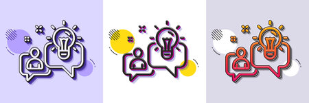 Idea line icon. Halftone dotted pattern. Gradient icon with grain shadow. Business management sign. Employee creativity symbol. Line idea icon. Various designs. Vectorのイラスト素材