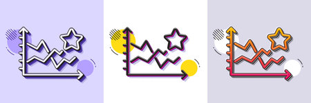 Ranking star line icon. Halftone dotted pattern. Gradient icon with grain shadow. Stars rating sign....