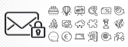 Student, Fireworks rocket and Hold heart line icons for web app. Glare of light effect. Message icon. Pack of Euro money, Breathable mattress, Presentation pictogram icons. Vectorのイラスト素材