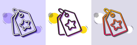 Loyalty star tags line icon. Halftone dotted pattern. Gradient icon with grain shadow. Bonus points. Discount program symbol. Line loyalty tags icon. Various designs. Vectorのイラスト素材
