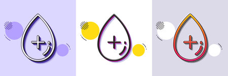 Oil serum line icon. Halftone dotted pattern. Gradient icon with grain shadow. No artificial colors...