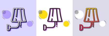 Wall lamp line icon. Halftone dotted pattern. Gradient icon with grain shadow. Sconce light sign. Interior illuminate symbol. Line wall lamp icon. Various designs. Vectorのイラスト素材