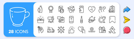 Thoughts, Reward and Smartphone clean line icons. Interest rate, AI generate, Inflation icons. Pack of Present box, Food delivery, Road icon. No sun, Clipboard, Surprise package pictogram. Vectorのイラスト素材