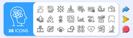 Inflation, Cloud computing and People chatting line icons. Interest rate, AI generate, Inflation icons. Pack of Dot plot, Winner podium, Survey icon. Vectorのイラスト素材