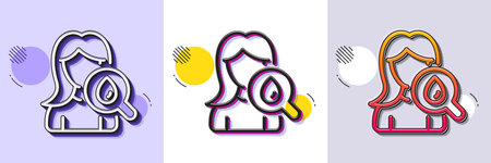 Moisturizing face cream line icon. Halftone dotted pattern. Gradient icon with grain shadow. Skin...