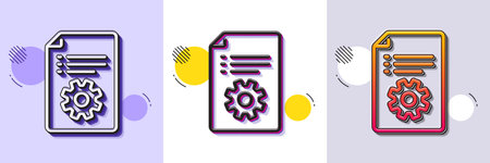 Technical documentation line icon. Halftone dotted pattern. Gradient icon with grain shadow. Instruction sign. Line technical documentation icon. Various designs. Vectorのイラスト素材