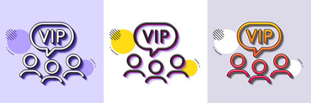 Vip clients line icon. Halftone dotted pattern. Gradient icon with grain shadow. Very important person sign. Member club privilege symbol. Line vip clients icon. Various designs. Vectorのイラスト素材