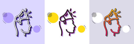 Brand ambassador line icon. Halftone dotted pattern. Gradient icon with grain shadow. Megaphone sign. Advertisement device symbol. Line brand ambassador icon. Various designs. Vectorのイラスト素材