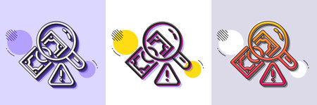 Fraud line icon. Halftone dotted pattern. Gradient icon with grain shadow. Money crime sign. Accounting offense symbol. Line fraud icon. Various designs. Vectorのイラスト素材