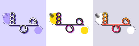 Balance line icon. Halftone dotted pattern. Gradient icon with grain shadow. Mind stability sign....