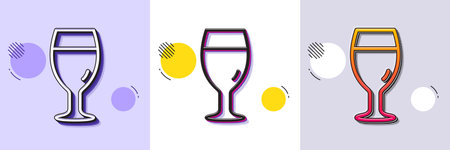 Beer glass line icon. Halftone dotted pattern. Gradient icon with grain shadow. Pub Craft beer sign. Brewery beverage symbol. Line beer glass icon. Various designs. Vectorのイラスト素材