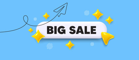 Big sale search bar. Share plane line icon. Big Sale. Special offer price sign. Advertising Discounts symbol. Search button with 3d sparkles. Vectorのイラスト素材