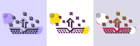 Clean skin line icon. Halftone dotted pattern. Gradient icon with grain shadow. Body or Face care sign. Line clean skin icon. Various designs. Vectorのイラスト素材