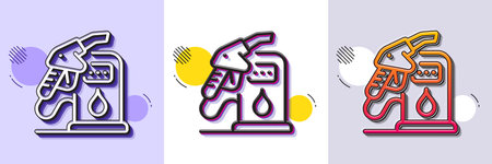 Petrol station line icon. Halftone dotted pattern. Gradient icon with grain shadow. Filling station sign. Diesel fuel symbol. Line petrol station icon. Various designs. Vectorのイラスト素材