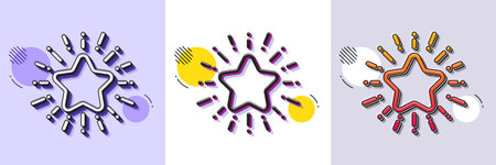 Star line icon. Halftone dotted pattern. Gradient icon with grain shadow. Best ranking sign. Favorite symbol. Line star icon. Various designs. Vectorのイラスト素材