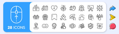 Bankrupt, Dog competition and Present delivery line icons. Interest rate, AI generate, Inflation...