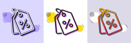 Shopping tags line icon. Halftone dotted pattern. Gradient icon with grain shadow. Special offer...