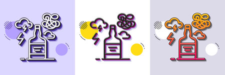 Alcohol addiction line icon. Halftone dotted pattern. Gradient icon with grain shadow. Difficult stress sign. Mental health problem symbol. Line alcohol addiction icon. Various designs. Vectorのイラスト素材