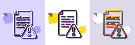 Instruction manual line icon. Halftone dotted pattern. Gradient icon with grain shadow. Warning file...