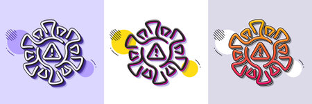 Coronavirus line icon. Halftone dotted pattern. Gradient icon with grain shadow. Covid virus sign. Infection alert symbol. Line coronavirus icon. Various designs. Vectorのイラスト素材