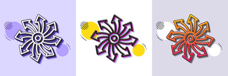 Versatile line icon. Halftone dotted pattern. Gradient icon with grain shadow. Multifunction sign. Line versatile icon. Various designs. Vectorのイラスト素材