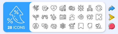 Chemistry pipette, Noise and Chemistry atom line icons. Interest rate, AI generate, Inflation icons....