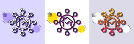 Home facilities line icon. Halftone dotted pattern. Gradient icon with grain shadow. Maintenance...