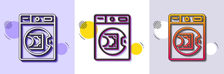 Launder money line icon. Halftone dotted pattern. Gradient icon with grain shadow. Cash corruption sign. Tax avoidance symbol. Line launder money icon. Various designs. Vectorのイラスト素材