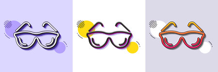 Eyeglasses line icon. Halftone dotted pattern. Gradient icon with grain shadow. Oculist clinic sign. Optometry vision symbol. Line eyeglasses icon. Various designs. Vectorのイラスト素材