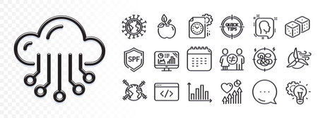 Stress, Eco food and Seo script line icons for web app. Glare of light effect. Message icon. Pack of Windmill turbine, Calendar, Head pictogram icons. Dice, Tips, Project deadline signs. Vectorのイラスト素材