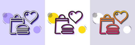 Food donation line icon. Halftone dotted pattern. Gradient icon with grain shadow. Charity sign. Charitable organization symbol. Line food donation icon. Various designs. Vectorのイラスト素材