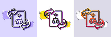 Technical algorithm line icon. Halftone dotted pattern. Gradient icon with grain shadow. Project documentation sign. Line technical algorithm icon. Various designs. Vectorのイラスト素材